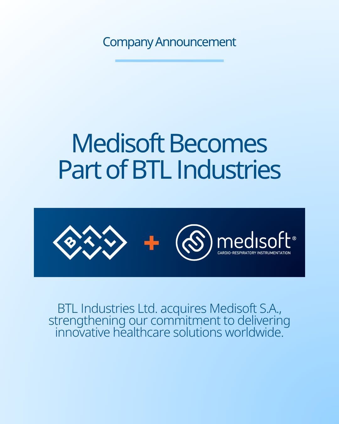 Belgium: BTL marks official entry into respiratory and pulmonary diagnostic space with acquisition of Medisoft
